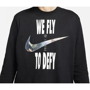 Nike Womens Dri-FIT Swoosh Fly Boxy Tee Shirt Black Loose Fit, Size Medium, NEW